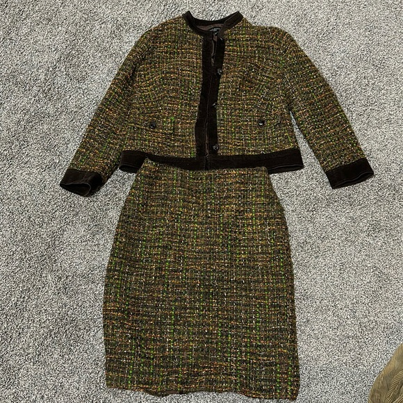 Two piece open front jacket with high waisted skirt petite - Picture 1 of 6
